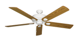 60 inch Futura Ceiling Fan in Pure White with Oak Matte Blades