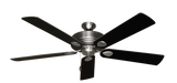 60 inch Futura Ceiling Fan in Satin Steel with Black Matte Blades