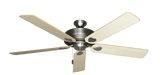 60 inch Futura Ceiling Fan in Satin Steel with Bleached Oak Gloss Blades