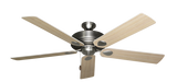 60 inch Futura Ceiling Fan in Satin Steel with Bleached Oak Matte Blades