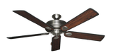 60 inch Futura Ceiling Fan in Satin Steel with Burnt Cherry Blades