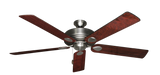 60 inch Futura Ceiling Fan in Satin Steel with Cherrywood Gloss Blades