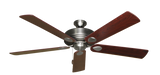 60 inch Futura Ceiling Fan in Satin Steel with Cherrywood Matte Blades