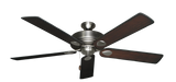 60 inch Futura Ceiling Fan in Satin Steel with Distressed Cherry Blades