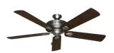 60 inch Futura Ceiling Fan in Satin Steel with Distressed Hickory Blades