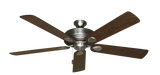 60 inch Futura Ceiling Fan in Satin Steel with Distressed Walnut Blades