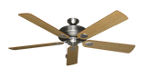 60 inch Futura Ceiling Fan in Satin Steel with Maple Matte Blades