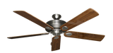 60 inch Futura Ceiling Fan in Satin Steel with Mahogany Gloss Blades