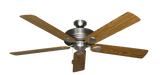 60 inch Futura Ceiling Fan in Satin Steel with Oak Gloss Blades