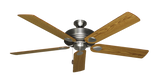 60 inch Futura Ceiling Fan in Satin Steel with Oak Matte Blades