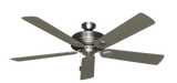 60 inch Futura Ceiling Fan in Satin Steel with Satin Steel Blades