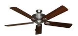 60 inch Futura Ceiling Fan in Satin Steel with Walnut Matte Blades