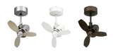 Mustang Ceiling Fan shown in three colors