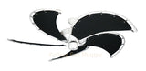 Raindance Ceiling Fan in Pure White with Black Sailcloth Blades
