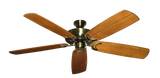 60 inch Riviera DC ceiling fan in antique brass with Arbor 450 oak blades