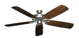 60 inch Riviera DC ceiling fan in satin steel with Arbor 450 dark walnut blades