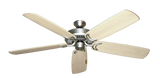 60 inch Riviera DC ceiling fan in satin steel with Arbor 450 whitewash blades