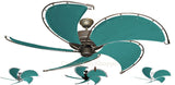 52 inch Raindance Nautical Ceiling Fan - Sunbrella Persian Green Canvas Blades