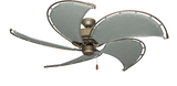 52 inch Raindance Antique Bronze Nautical Ceiling Fan - Classic Gray Canvas Blades