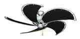 Raindance Ceiling Fan in Brushed Nickel with Black Sailcloth Blades