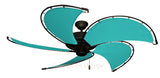 Raindance Ceiling Fan in Matte Black with Aruba blue canvas blades