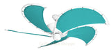 Raindance Ceiling Fan in Pure White with Aruba blue canvas blades