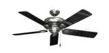 Tiara Ceiling Fan in Satin Steel with Black Gloss Blades
