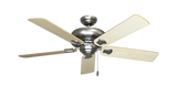 Tiara Ceiling Fan in Satin Steel with Bleached Oak Gloss Blades