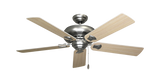 Tiara Ceiling Fan in Satin Steel with Bleached Oak Matte Blades