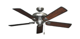 Tiara Ceiling Fan in Satin Steel with Burnt Cherry Blades
