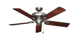 Tiara Ceiling Fan in Satin Steel with Cherrywood Gloss Blades