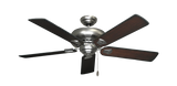 Tiara Ceiling Fan in Satin Steel with Distressed Cherry Blades