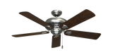 Tiara Ceiling Fan in Satin Steel with Distressed Hickory Blades