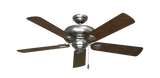 Tiara Ceiling Fan in Satin Steel with Distressed Walnut Blades