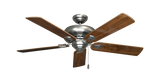 Tiara Ceiling Fan in Satin Steel with Mahogany Gloss Blades