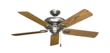 Tiara Ceiling Fan in Satin Steel with Oak Gloss Blades