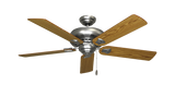 Tiara Ceiling Fan in Satin Steel with Oak Matte Blades