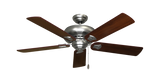 Tiara Ceiling Fan in Satin Steel with Walnut Matte Blades