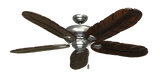 Tiara Ceiling Fan in Satin Steel with Dark Walnut Arbor 500 Blades