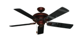 Tiara Ceiling Fan in Wine with Black Gloss Blades