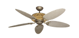Tiki Outdoor Ceiling Fan with ABS Bamboo Blades in Distressed White