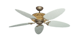 Tiki Outdoor Ceiling Fan with ABS Bamboo Blades in Pure White