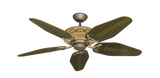 Tiki Ceiling Fan with Tigers Eye Finish Woven ABS Blades