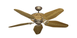 Tiki Ceiling Fan with Walnut Finish Woven ABS Blades