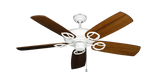 Pure White Trinidad Outdoor Ceiling Fan with Arbor 425 Blades in Oak