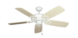 Pure White Trinidad Outdoor Ceiling Fan with Arbor 425 Blades in Whitewash