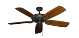 Oil Rubbed Bronze Trinidad Outdoor Ceiling Fan with Arbor 425 Blades in Oak