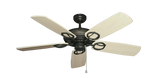 Oil Rubbed Bronze Trinidad Outdoor Ceiling Fan with Arbor 425 Blades in Whitewash