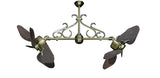 35 inch Twin Star III Double Ceiling Fan -  ABS Outdoor Oil Rubbed Bronze Blades, Antique Brass Motor Finish and Decorative Scroll
