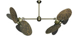 50 inch Twin Star III with Barcelona Wood Blades, Antique Brass Motor Finish